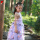 girls purple backless maxi princess dress